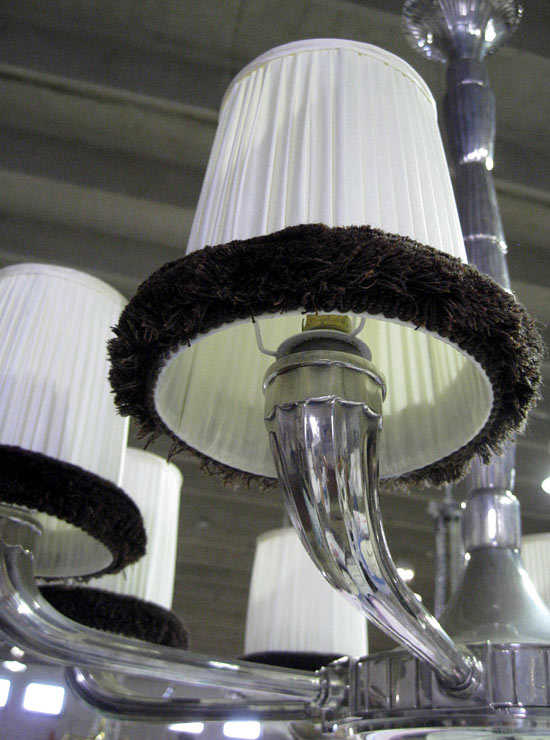 French Art Deco Silvered Bronze Chandelier