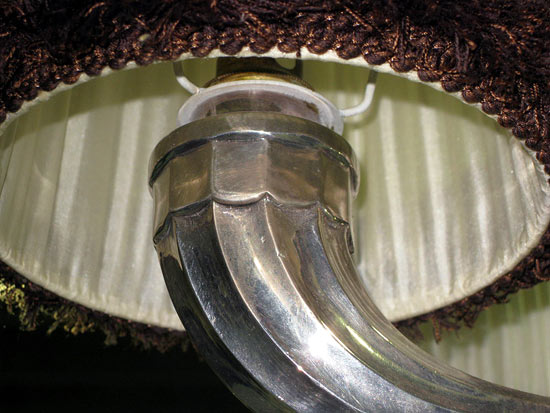 French Art Deco Silvered Bronze Chandelier