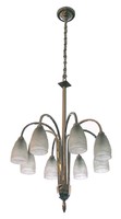 French Art Deco Eight Light Chandelier