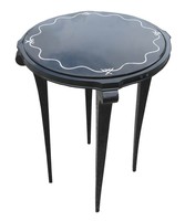 French Art Deco Black Lacquer Tea Table