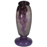Charles Schneider Le Verre Francais Lavande Etched Vase