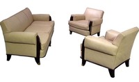 Jules Leleu French Art Deco Sofa & Two Armchairs