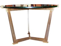 Leleu Bronze Etched Glass Table