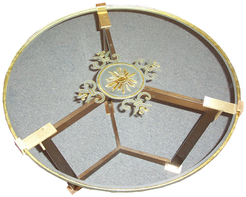 Leleu Bronze Etched Glass Table