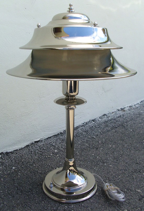 Markel American Art Deco Double Shade Table or Desk Lamp