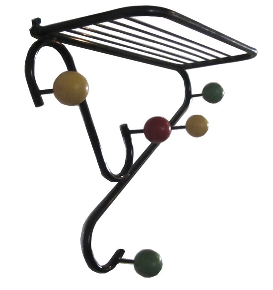 Mid Century Design French Hat and Coat Rack with Colored Balls