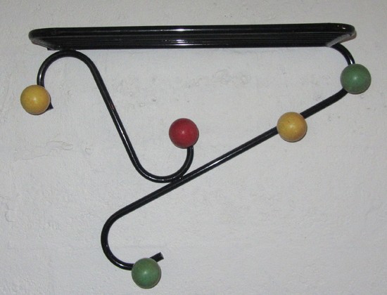 Mid Century Design French Hat and Coat Rack with Colored Balls