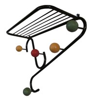 Mid Century Design French Hat and Coat Rack with Colored Balls