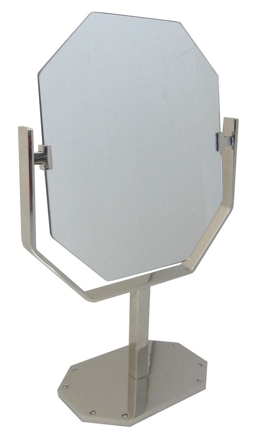 American Art Deco Nickel Table Mirror