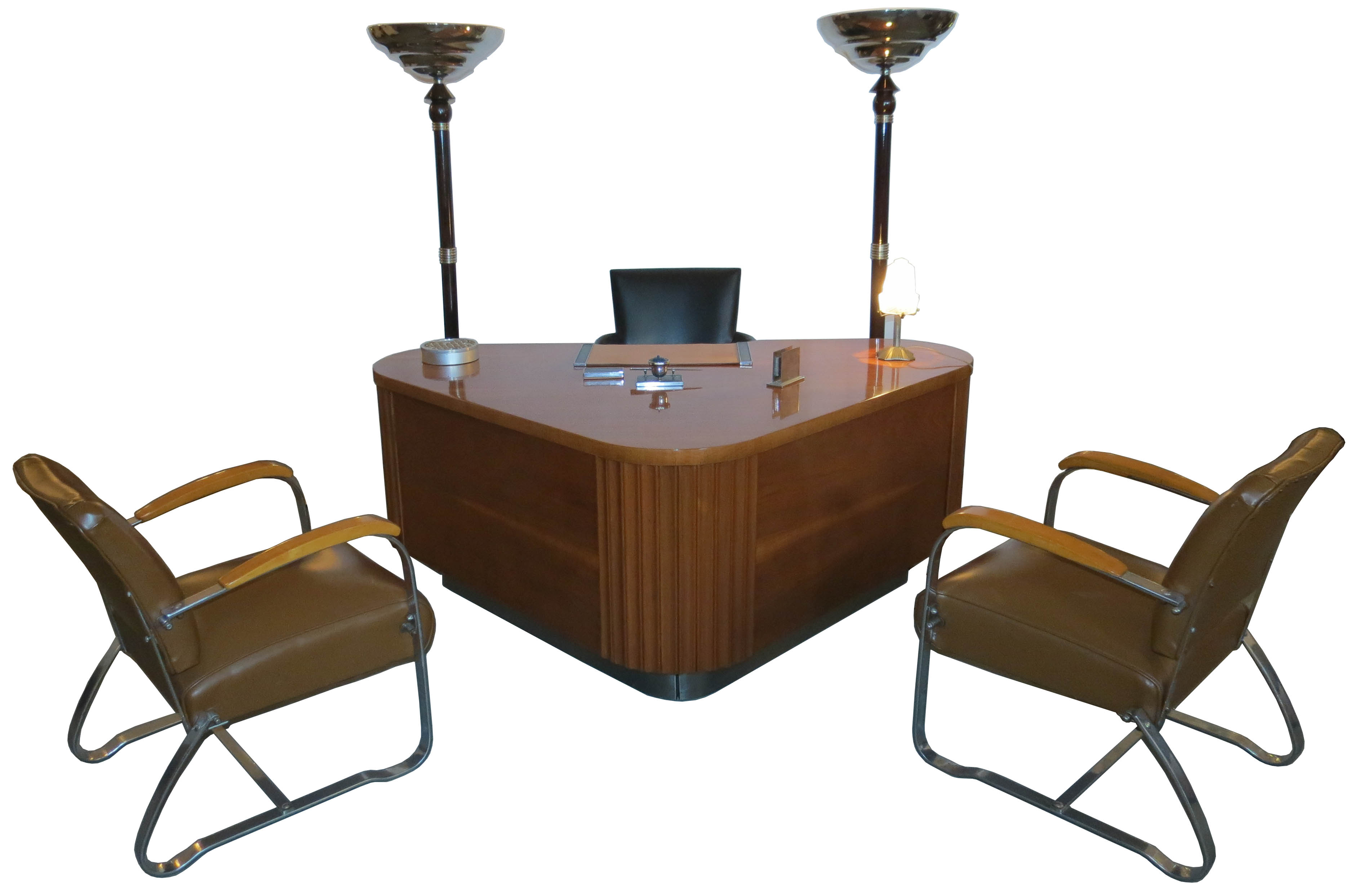 Pair Atelier Petitot French Art Deco Torchieres