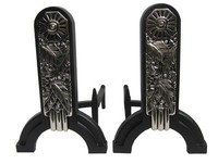 Pair of American Art Deco Andirons
