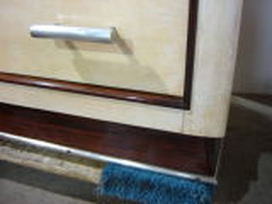 French Art Deco Parchment Chest with Nickel Pulls