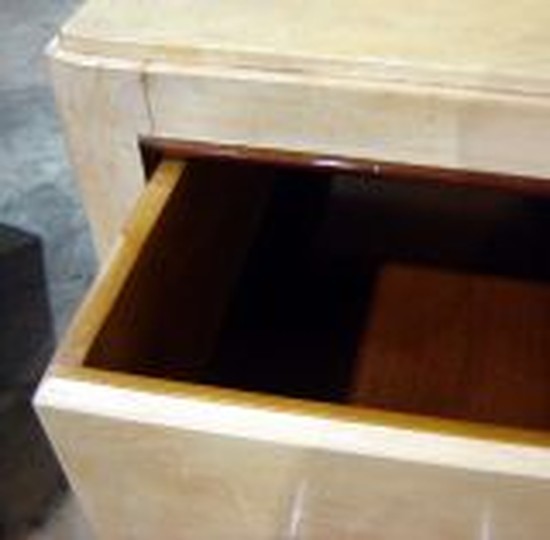 French Art Deco Parchment Chest with Nickel Pulls