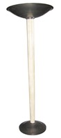 French Art Deco Parchment Torchiere with Metal Shade and Base