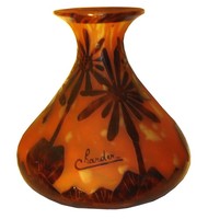 Charles Schneider French Art Deco Cocotiers Glass Vase