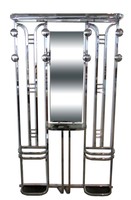 A Very Streamline French Art Deco Polished Aluminum Hall Tree
