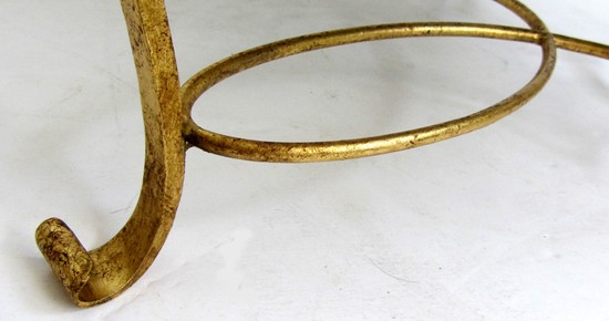 French Art Deco Wrought Iron and Mirror Grave Cocktail Table by Rene Druet