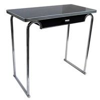 Gilbert Rohde American Art Deco Console Table in Chrome and Cat-o-Lite