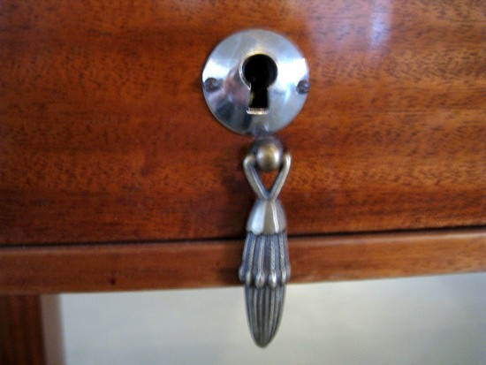 FRENCH ART DECO ROSEWOOD AND ALUMINUM DESK