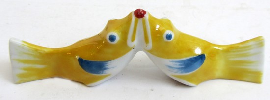 Nine French Art Deco Kissing Fish Knife Rests by Sandoz for Haviland