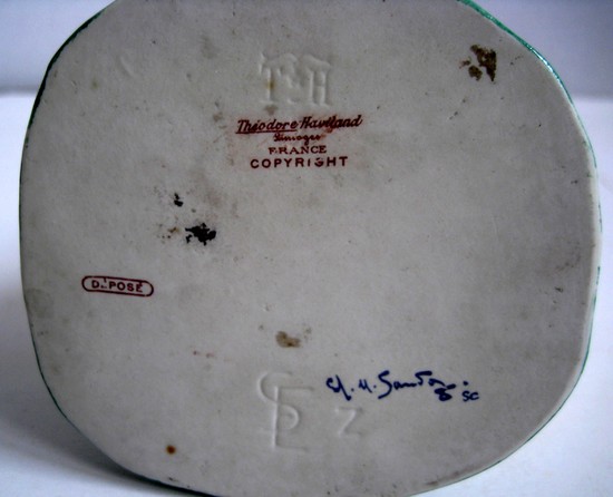 French Art Deco Sandoz Porcelain Singing Frog Vase