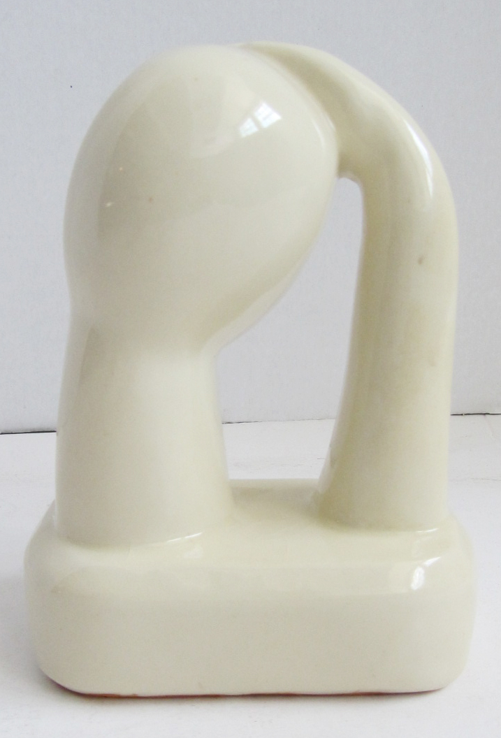 American Art Deco Satirical Anti-New Deal Ceramic Bust