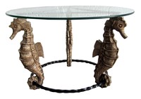 A Whimsical American Art Deco SEAHORSE Coffee or Occasional Table