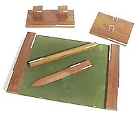 Rosewood Ivory Deco Desk Set