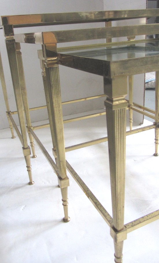 Set of Three Mid Century Modern Design Nesting Tables by Maison Jansen