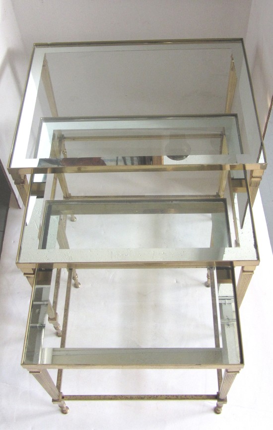 Set of Three Mid Century Modern Design Nesting Tables by Maison Jansen