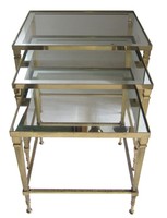 Set of Three Mid Century Modern Design Nesting Tables by Maison Jansen