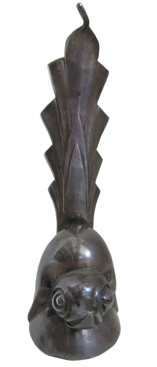 Silver Bronze Pocket Watch Holder by Gaston Rischmann