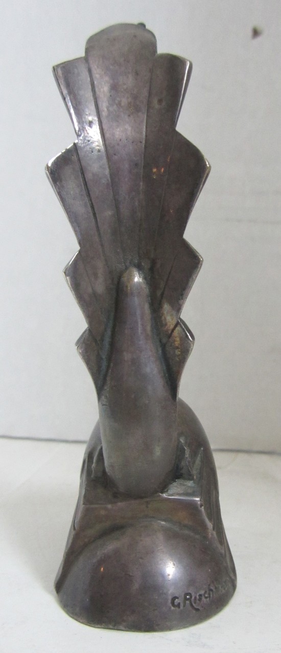 Silver Bronze Pocket Watch Holder by Gaston Rischmann