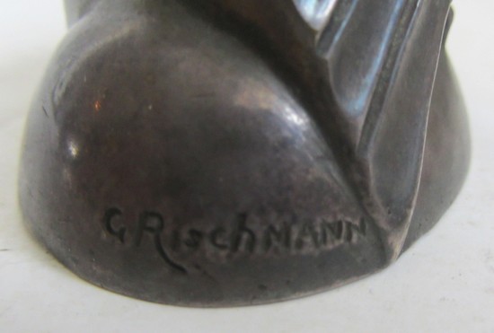 Silver Bronze Pocket Watch Holder by Gaston Rischmann