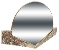 French Art deco Silverleaf Mirror with Geometric Roses
