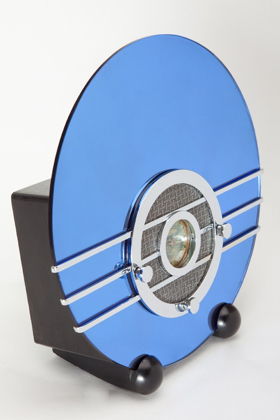 Walter Dorwin Teague American Art Deco Sparton Bluebird Blue Mirror Radio