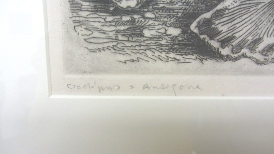 Surrealistic Etching by Kurt Seligmann “Oedipus & Antigone”