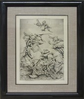 Surrealistic Etching by Kurt Seligmann “The Slaying of Laius”