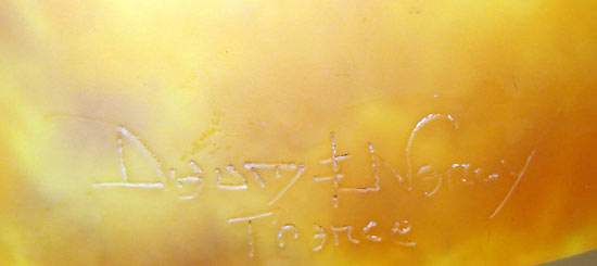 Wrought Iron Table Lamp with Daum Freres Shade