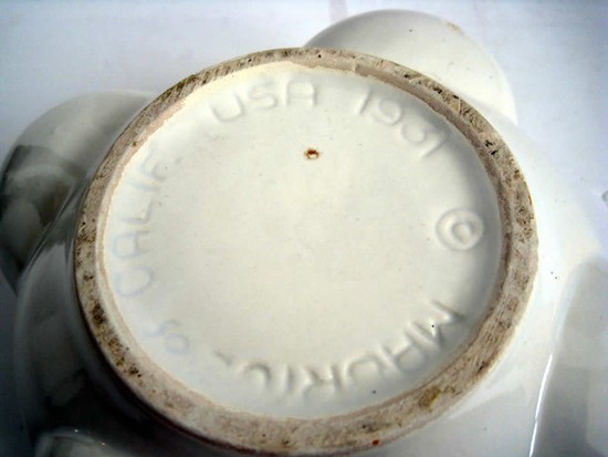 American Art Deco White Ceramic Vase by Maurice of California