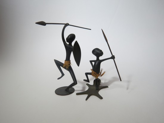 Vintage Hagenauer Pigmy Warrior on Lion Skin