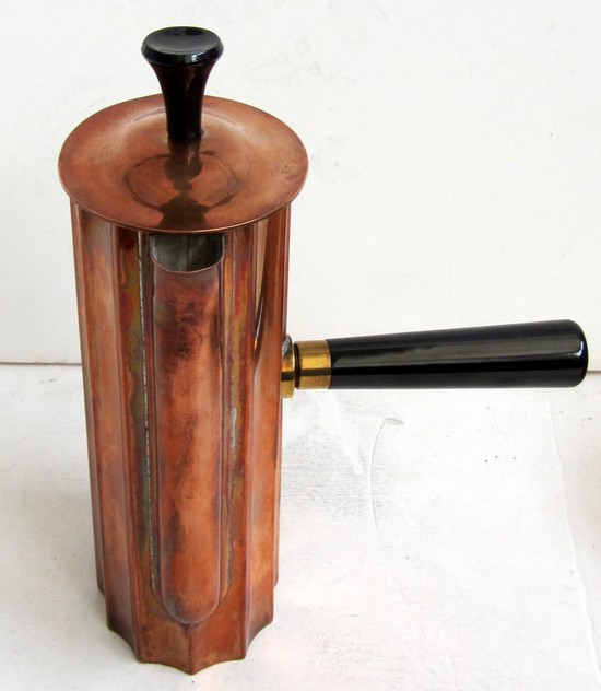 Walter Von Nessen American Art Deco Coffee Set in Copper for Chase