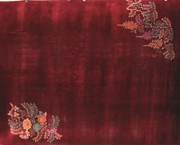 Walter Nichols Vintage Chinese Art Deco Plush Red Rug