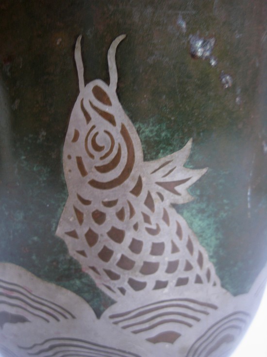 WMF German Art Deco Ikora Dinanderie Vase