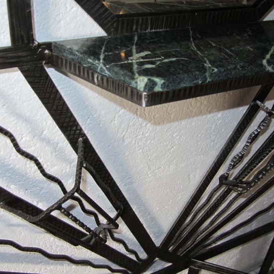French Art Deco Wrought Iron Hall Tree