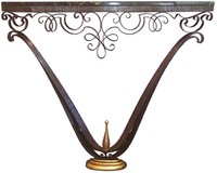 French Art Deco Wrought Iron Console