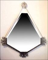 French Art Deco Silvered Wrought Iron Mirror