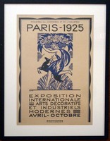 Blue 1925 Exhibition Poster Robert Bonfils 1925 Paris Exhibition Poster